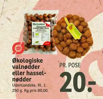 Økologiske valnødder eller hasselnødder