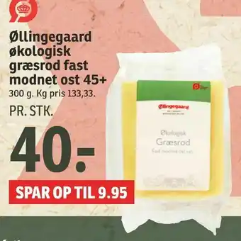 SPAR Øllingegaard økologisk græsrod fast modnet ost 45+ tilbud