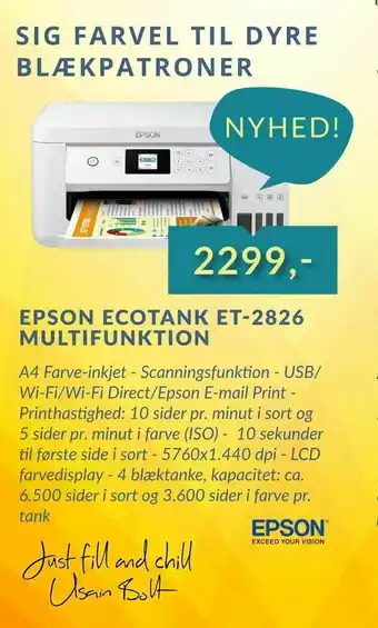 CBC Epson ecotank et-2826 multifunktion tilbud