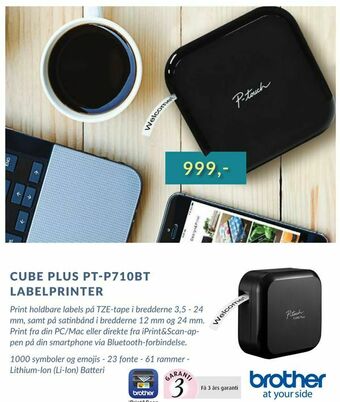 CBC Cube plus pt-p710bt labelprinter tilbud