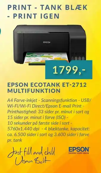 CBC Epson ecotank et-2712 multifunktion tilbud