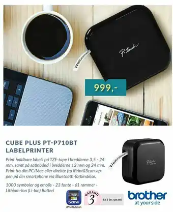 Cube plus pt-p710bt labelprinter