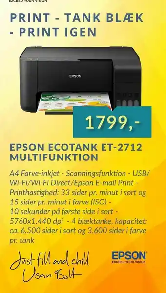 EDB Center Epson ecotank et-2712 multifunktion tilbud