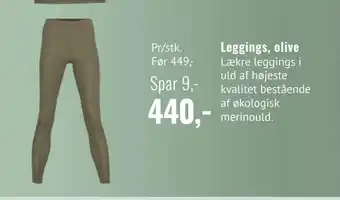 Din Lokale Helsekost Leggings, olive tilbud