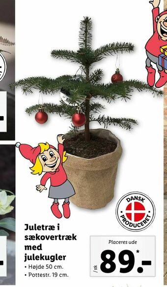 Let-Køb Juletræ i sækovertræk med julekugler tilbud