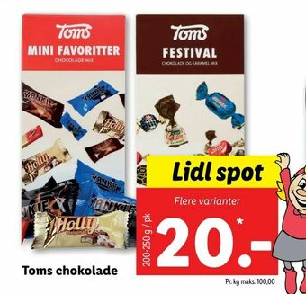 Let-Køb Toms chokolade tilbud