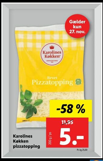 Karolines Køkken pizzatopping