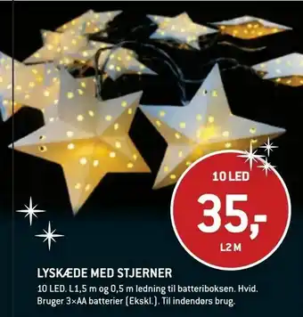 XL-BYG Lyskæde med stjerner tilbud