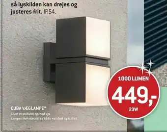 XL-BYG CUBA VÆGLAMPE* tilbud