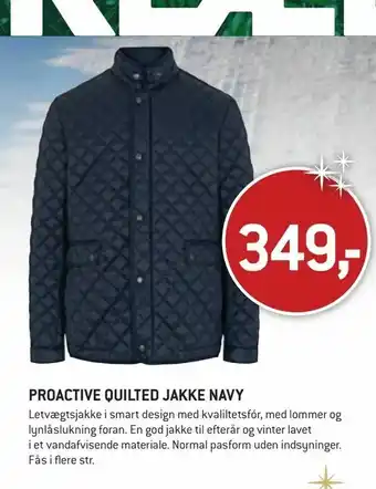 XL-BYG Proactive quilted jakke navy tilbud