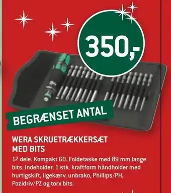 XL-BYG Wera skruetrækkersæt med bits tilbud