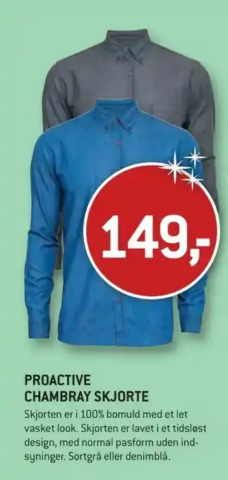 XL-BYG Proactive chambray skjorte tilbud