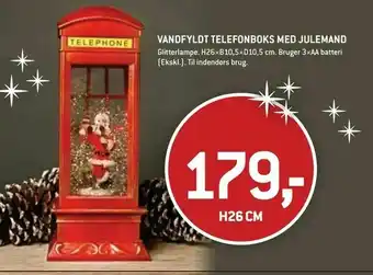 XL-BYG Vandfyldt telefonboks med julemand tilbud