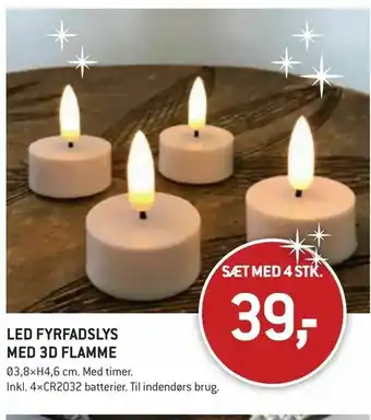 XL-BYG Led fyrfadslys med 3d flamme tilbud