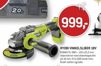 XL-BYG Ryobi vinkelsliber 18v tilbud