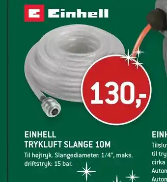 XL-BYG Einhell trykluft slange 10m tilbud
