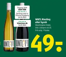 Coop 365 WNTL Riesling eller Syrah tilbud