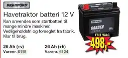 Harald Nyborg Branford Havetraktor batteri 12 V tilbud