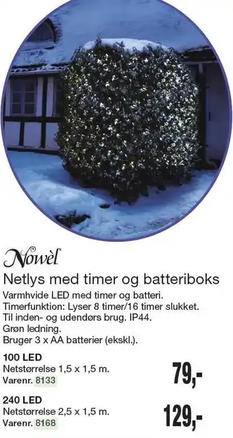 Harald Nyborg Netlys med timer og batteriboks tilbud