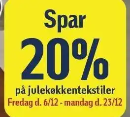 Føtex Spar 20% på julekøkkentekstiler tilbud