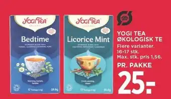 MENY YOGI TEA ØKOLOGISK TE tilbud