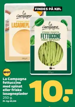 LA CAMPAGNA fettuccine med spinat eller friske lasagneplader