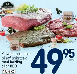 REMA 1000 Kalveculotte eller okseflanksteak med hvidløg eller BBQ tilbud