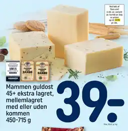 REMA 1000 MAMMEN guldost 45+ ekstra lagret, mellemlagret med eller uden kommen tilbud
