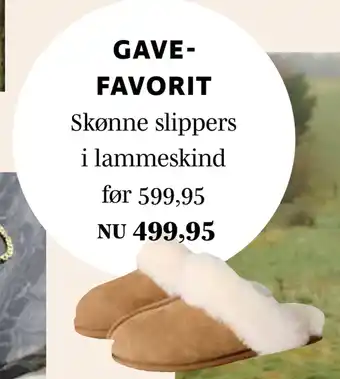 Sinnerup Skønne slippers i lammeskind tilbud