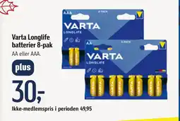 Føtex Varta Longlife batterier 8-pak tilbud