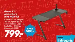 Bilka Game Y’S gamerbord med RGB-lys tilbud