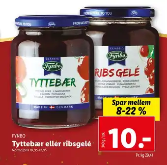 Lidl Tyttebær eller ribsgelé tilbud