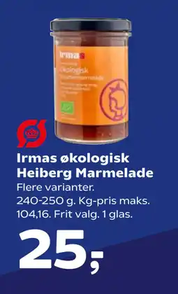 Kvickly Irmas økologisk Heiberg Marmelade tilbud