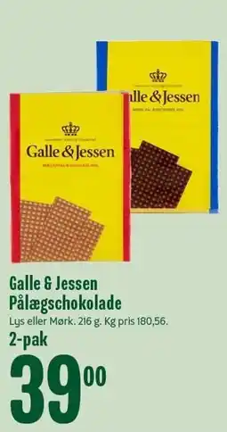 Min Købmand Galle & Jessen Pålægschokolade tilbud