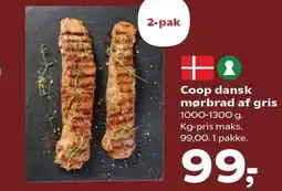 Kvickly Coop dansk mørbrad af gris tilbud