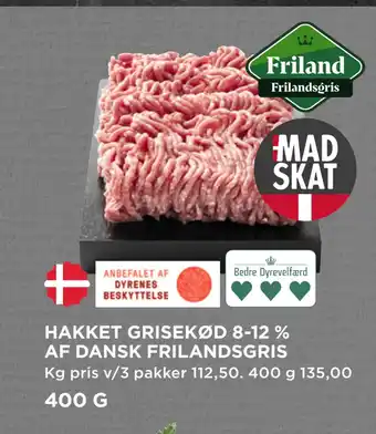 MENY HAKKET GRISEKØD 8 12 % AF DANSK FRILANDSGRIS tilbud