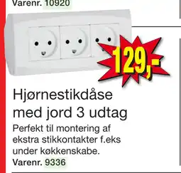 Harald Nyborg Hjørnestikdåse med jord 3 udtag tilbud