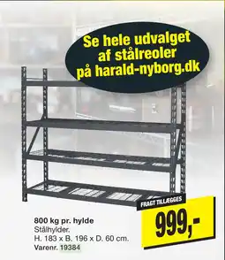 Harald Nyborg Stålreol med 4 hylder tilbud