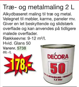Harald Nyborg Træ- og metalmaling 2 L tilbud