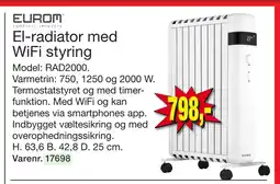 Harald Nyborg El-radiator med WiFi styring tilbud