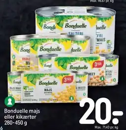 REMA 1000 Bonduelle majs eller kikærter tilbud