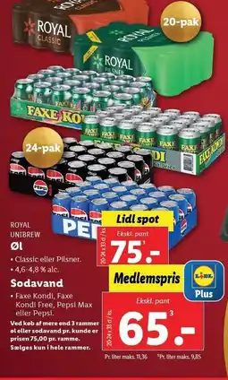 Lidl Øl eller Sodavand tilbud