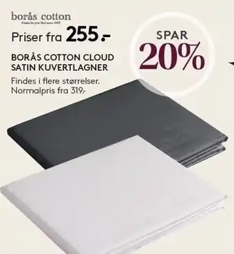 SengeSpecialisten BORÅS COTTON CLOUD SATIN KUVERTLAGNER tilbud