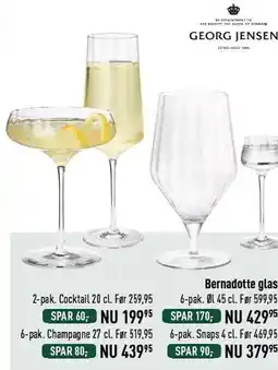 Imerco Bernadotte glas tilbud