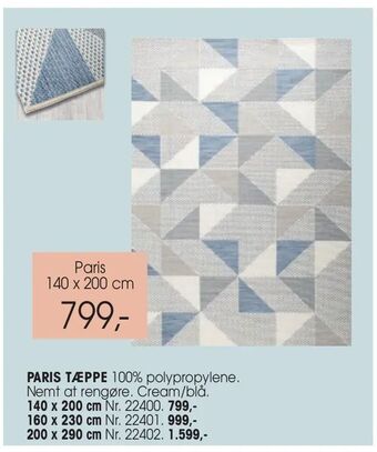 Daells Bolighus Paris tæppe tilbud