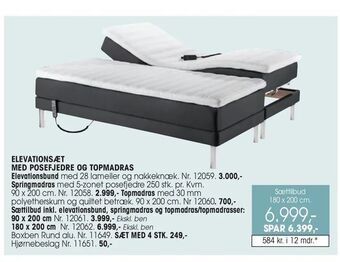 Daells Bolighus Elevationsæt med posefjedre og topmadras tilbud