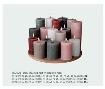 Daells Bolighus BLOKLYS i grøn, grå, hvid, rød, lysegrå eller rosa. tilbud