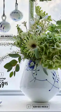 Imerco Blå Mega Riflet vase tilbud