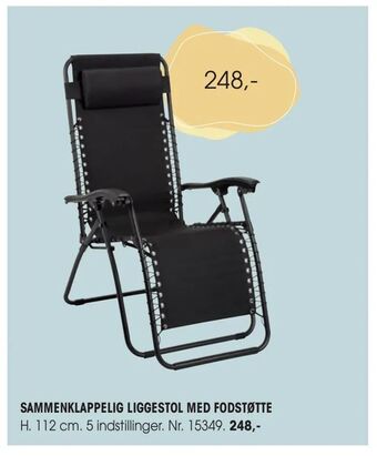 Daells Bolighus Sammenklappelig liggestol med fodstøtte tilbud