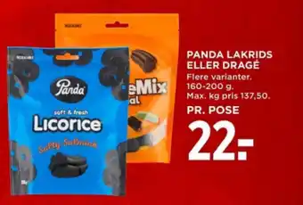 MENY Panda lakrids eller dragé tilbud